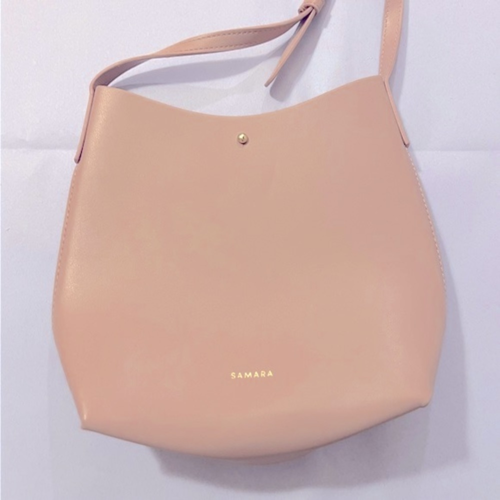 Anthropologie Pink Crossbody Bucket Bag - Picture 8 of 14